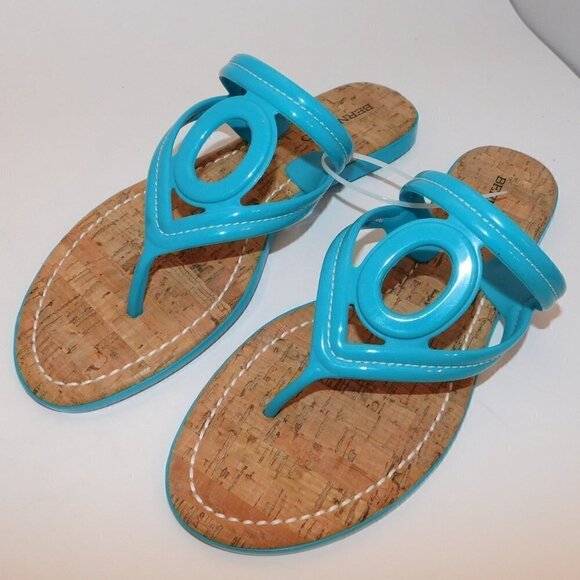 BERNARDO Tania Jelly Sandals Turquoise PVC size 9 - Picture 2 of 5